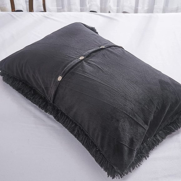 Shaggy Fluffy Faux Fur Duvet Cover Set Button Closure Velvety Bedding … - Picture 6 of 16